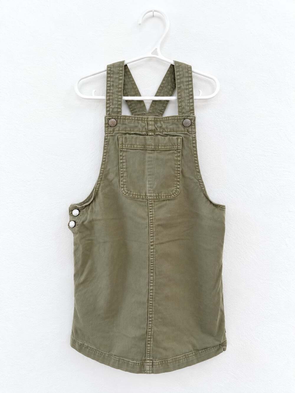 GAP Kids Olive Green Denim Overall Dress Size L